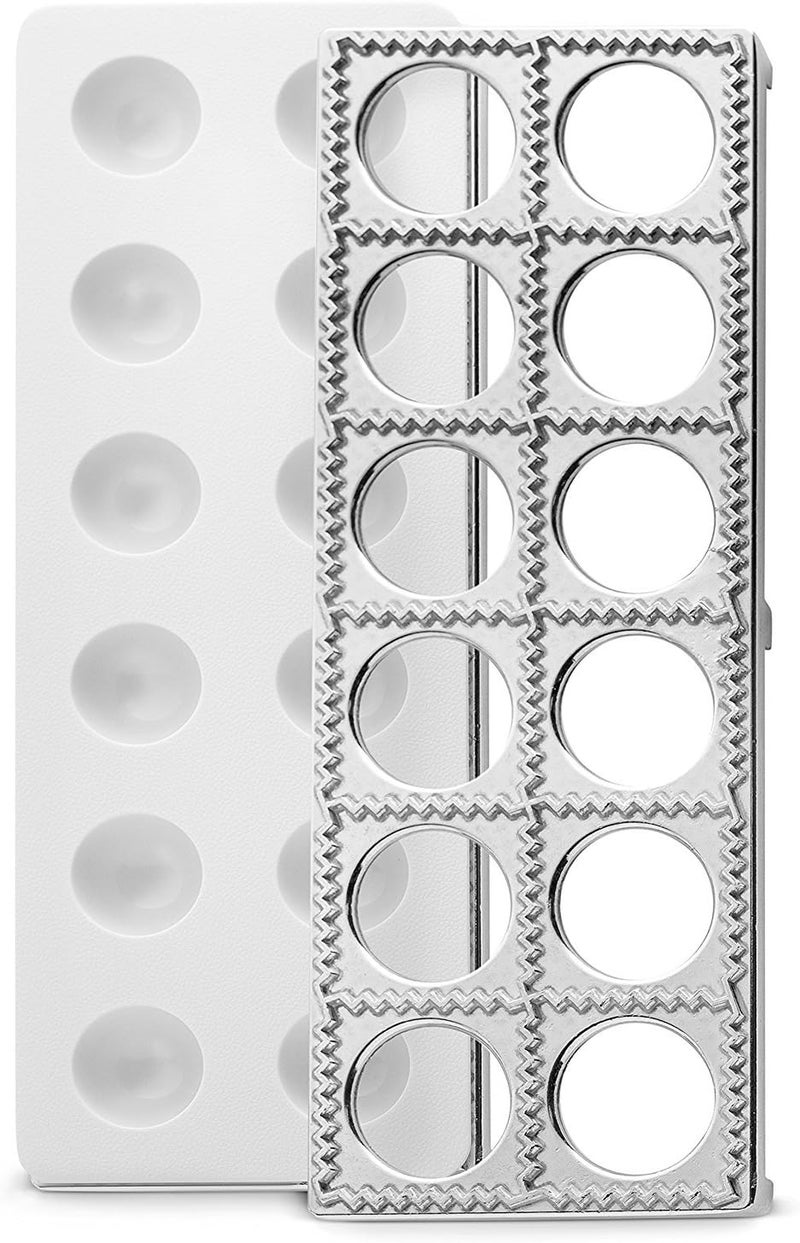 Bellemain Ravioli Maker Press | Pelmeni Mold, Pierogi Press, Potsticker Meat Pie Dumpling Maker, Ravioli Stamp Pasta Making Kit, Pasta Making Tools, Ravioli Press Mold | Makes 12 Ravioli, 1. 5” - Image 1